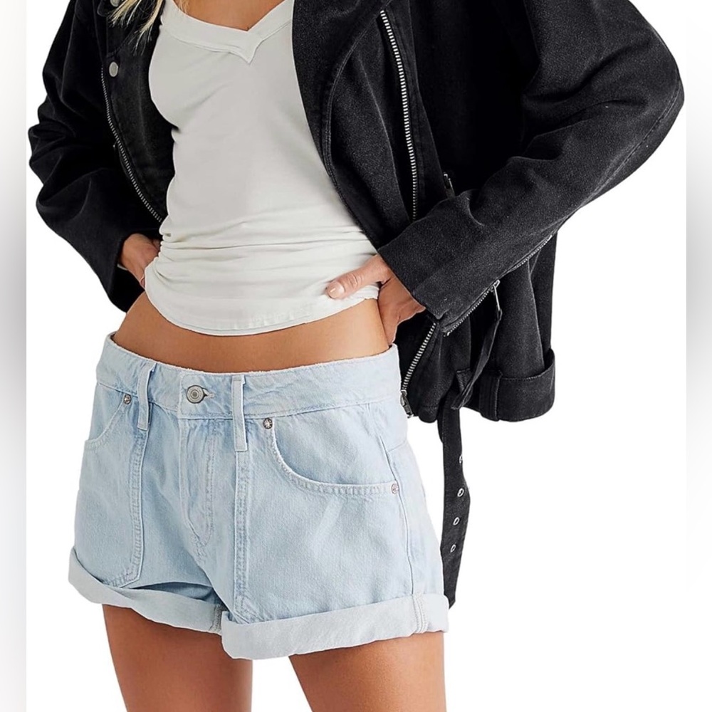 Free People We The Free Beginners Luck Denim Shorts Size 25